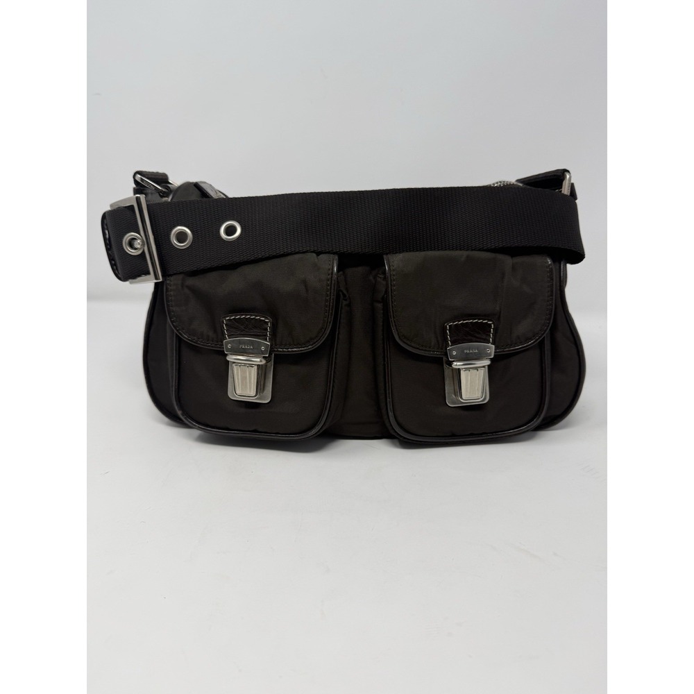 PRADA Tessuto Nylon Crossbody Bag Shoulder bag Nylon Leather